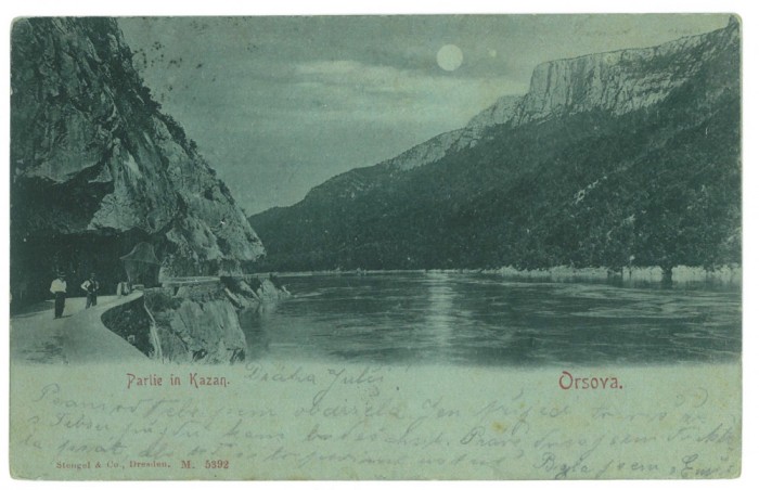 1518 - ORSOVA, Danube KAZAN, Litho, Romania - old postcard - used - 1902