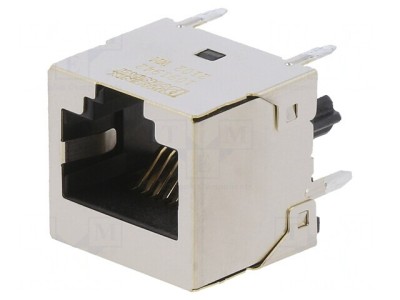 Soclu RJ45 8p8c Aurit pentru PCB THT Drept foto