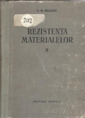 Rezistenta materialelor (volumul 2) - N. M. Beleaev foto