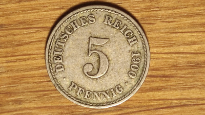 Germania - moneda de colectie istorica - 5 pfennig 1900 A - Berlin - frumoasa ! foto