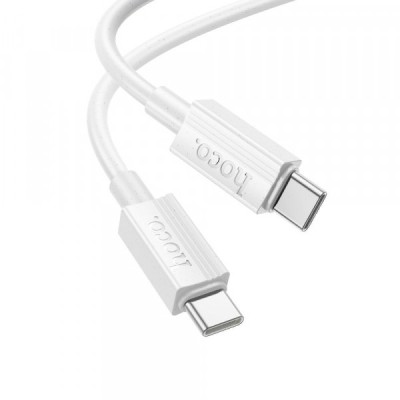Cablu Date si Incarcare USB-C - USB-C HOCO X107, 60W, 1m, Alb foto