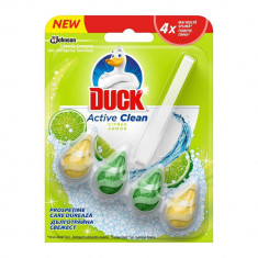 Odorizant WC DUCK Active Clean Citrus, Parfum de Citrice, Odorizant Toaleta DUCK, DUCK Odorizant Anticalcar pentru WC, Odorizant pentru Toaleta cu Sup