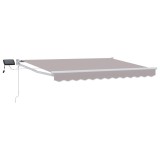 vidaXL Marchiză retractabilă manuală cu led-uri Gri deschis 3 x 2,5 m 3419261