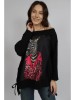 Bluza Dama Oversize Bumbac Maneca Lunga Fundite Talie Multicolor PINKMARTY M L XL Zebra Leopard