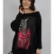 BLUZA DIN BUMBAC OVERSIZE CU MANECA LUNGA SI FUNDITE REGLABILE IN TALIE PINKMARTY MULTICOLORA TALIE UNICA Multicolora