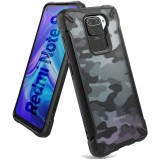 Husa Plastic - TPU Ringke Fusion X pentru Xiaomi Redmi Note 9, Camo, Neagra XDXI0016