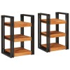 VidaXL Noptieră 2 pcs Maro și negru Lemn Solid de Acacia