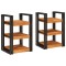 vidaXL Noptieră 2 pcs Maro și negru Lemn Solid de Acacia