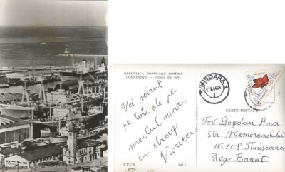 *Romania, Constanta, Vedere din port, carte posta ilustrata circulata intern, 1966 foto