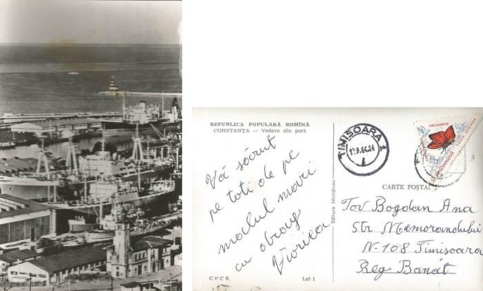 *Romania, Constanta, Vedere din port, carte posta ilustrata circulata intern, 1966