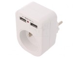Conector Alimentare AC Splitter 250V 10A Alb