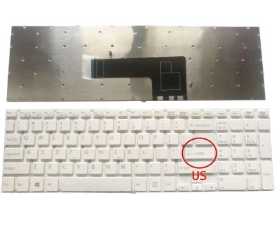 Tastatura Sony Alba Vaio Fit 15 layout US fara rama enter mic, Vaio SVF15 layout US fara rama enter mic, Vaio foto