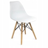 SCAUN STIL SCANDINAV, PLASTIC, METAL, LEMN, ALB, 46X52X81 CM, EVA