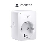 PRIZA inteligenta TP-LINK, certificare matter, Schuko x 1, conectare prin Schuko (T), 10 A, programare prin smartphone, Bluetooth, WiFi, alb &quot;Tapo P10