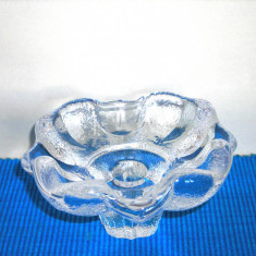 Suport cristal pt. lumanari pastile mould-blown - design Lars Hellsten, Orrefors