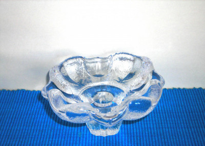 Suport cristal pt. lumanari pastile mould-blown - design Lars Hellsten, Orrefors foto