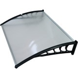 Copertina policarbonat, transparent, brate sustinere negre, 120x90 cm