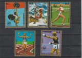 Paraguay 1975 - Sport . J.O. , serie 5 valori dantelate , MNH , Mi.2704-2708
