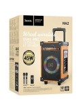 Boxa portabilă HOCO HA2 Boxa outdoor,portabila, BT 5.0, cu 2 microfoane wireless, Karaoke, 4500mAh, TF Card,