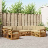 vidaXL Seturi de canapele 9 pcs Natural și Bej Lemn Solid de Acacia 3375468