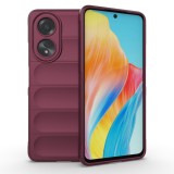 Husa pentru oppo a58 4g, antisoc, margini striatii, design minimalist, bordeaux
