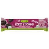 Baton Cocos Bio Rapunzel cu Ciocolata Amarui - Eco, Vegan, 50g