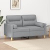 Gossi canapea cu 2 locuri cu pernute, gri deschis, 120 cm, textil