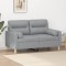 Gossi canapea cu 2 locuri cu pernute, gri deschis, 120 cm, textil