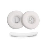 Set 2 bureti TXE + Banda superioara pentru casti JBL Tune 520 / 510 / 500 / T460 / T450 On-Ear, Alb, Spuma cu memorie, Piele ecologica creponata