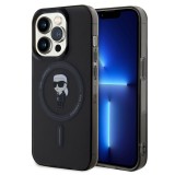 Husa iPhone 14 Pro Max Karl Lagerfeld IML MagSafe, Ikonik, negru, KLHMP14XHFCKNOK