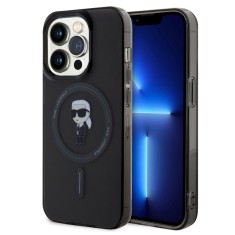 Husa iPhone 14 Pro Max Karl Lagerfeld IML MagSafe, Ikonik, negru, KLHMP14XHFCKNOK foto