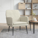 Fotoliu Crem Catifea Gossi 62x79x79 cm Relaxare Confortabil Cadru Metalic Rezistent