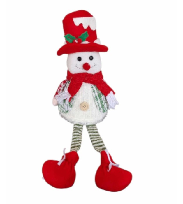 Decoratiune Luminoasa Craciun 33cm cu LED Alb Cald, model Om de zapada