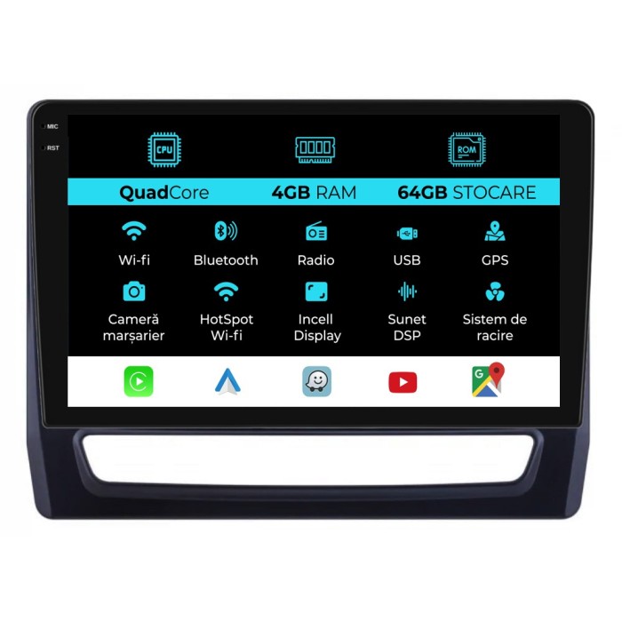 Navigatie Dedicata Mitsubishi ASX 2 (2019 - 2025),QuadCore, 10Inch, 4Gb Ram, 64Gb Stocare, Carplay