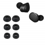 Set 6 Eartip kwmobile pentru JBL Tune 130 NC TWS, Silicon, Negru, 61080.01