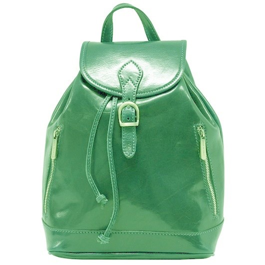 Rucasac dama din piele naturala, verde, R110V
