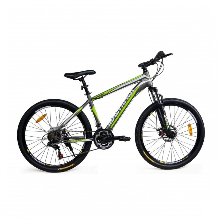 Bicicleta MTB MalTrack Sport Gray cu 21 Viteze, Roti 26 Inch, Mountain Bike