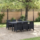 VidaXL Set mese grădină 7 pcs Antracit 200 x 100 x 73 cm Polipropilenă