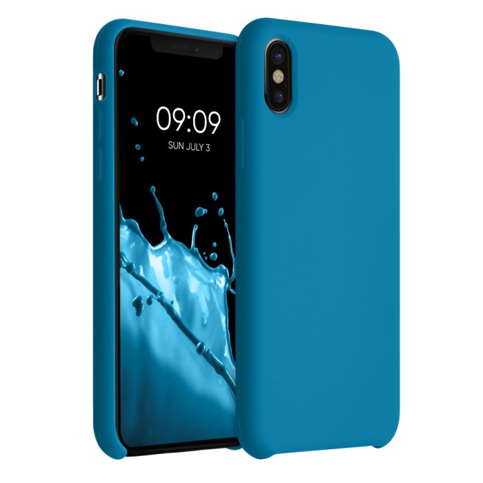 Husa pentru iPhone X / iPhone XS, Silicon, Albastru, 42495.224