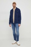 Pepe Jeans geacă din denim bărbați, culoarea bleumarin, de tranziție