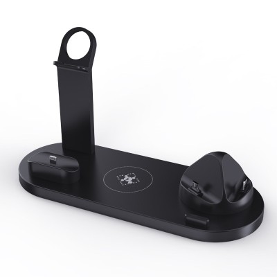 Incarcator wireless ZYTEQ&amp;reg; 4 in 1, statie universala Qi, fast charge 15W, compatibil Apple Watch, AirPods, iPhone, Android, Samsung, Huawei, negru foto