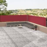 Copertina Laterala Retractabila Gossi, 117x1200 cm, Poliester, Rosu, Paravan Intimitate, Gradina, Balcon