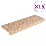 Cumpara ieftin Covorase pentru scari, 15 buc., 65x21x4 cm, margini dreptunghiulare aurii