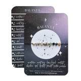 Bratara reglabila argintie Zodia Balanta din 9 cristale naturale si otel inoxidabil