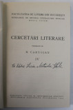 CERCETARI LITERARE PUBLICITATE DE N. CARTOJAN VOLUMUL IV , 1940