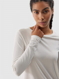 Cumpara ieftin Tricou cu m&acirc;necă lungă de alergare cu uscare rapidă pentru femei - alb, 4F Sportswear