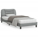 VidaXL Cadru de pat cu tăblie, gri deschis, 80x200 cm, textil