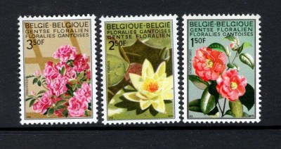 Belgia 1970 - Flori, expoziție, serie neuzata foto