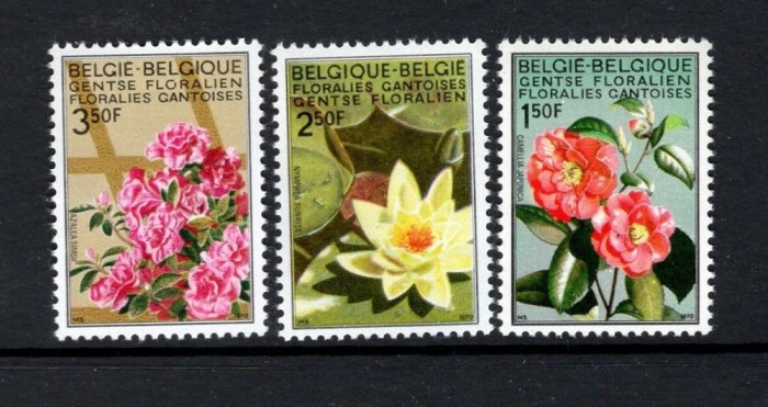 Belgia 1970 - Flori, expoziție, serie neuzata