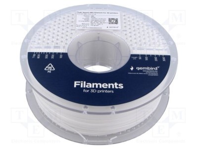 Filament ABS 1,75mm alb 1kg GEMBIRD High Speed 225-240&amp;deg;C foto